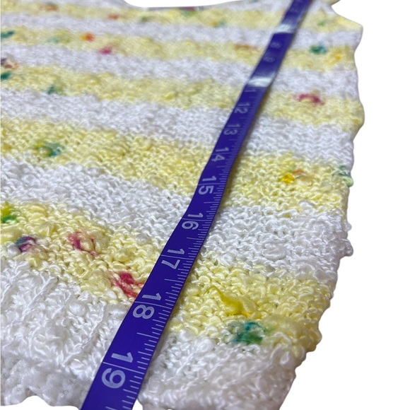 Vintage British Knit Crochet Textured Miss Sparks Mod Sleeveless Yellow Top - Picture 7 of 10